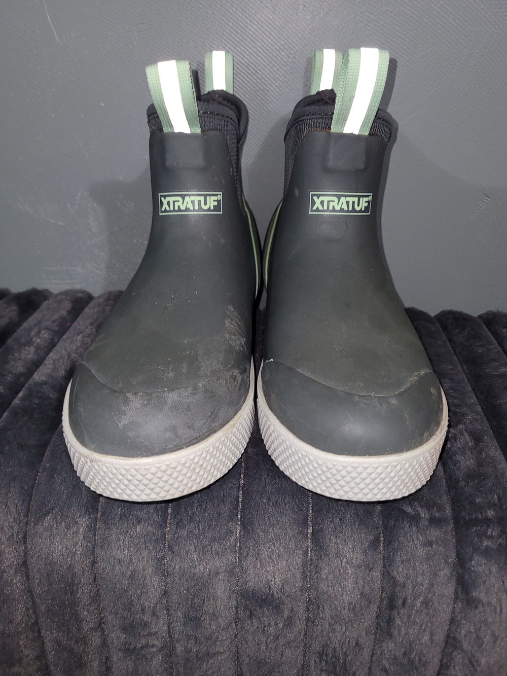 XTRATUF Women’s Black & Green Ankle Rain Booties - Picture 2 of 5